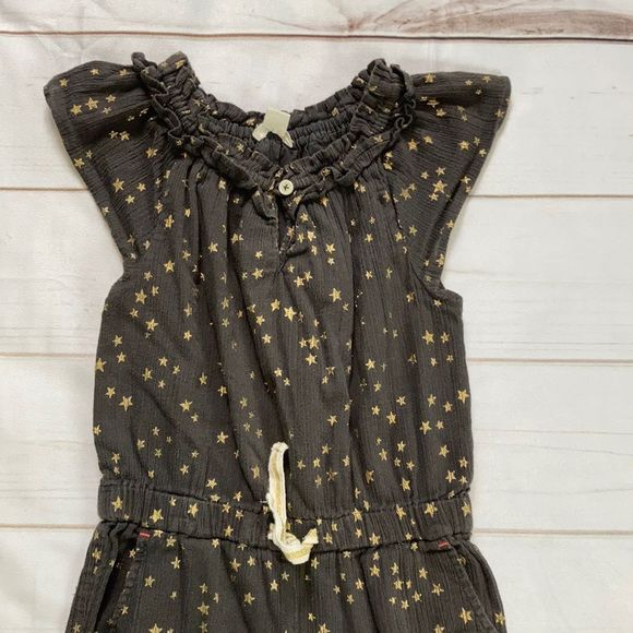 Crew Cuts Girls Gold Star Printed Jumpsuit Size 4 - Picture 2 of 7